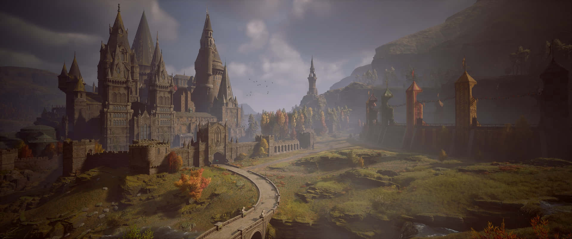 Hogwarts Legacy Magical Castle Panorama Wallpaper