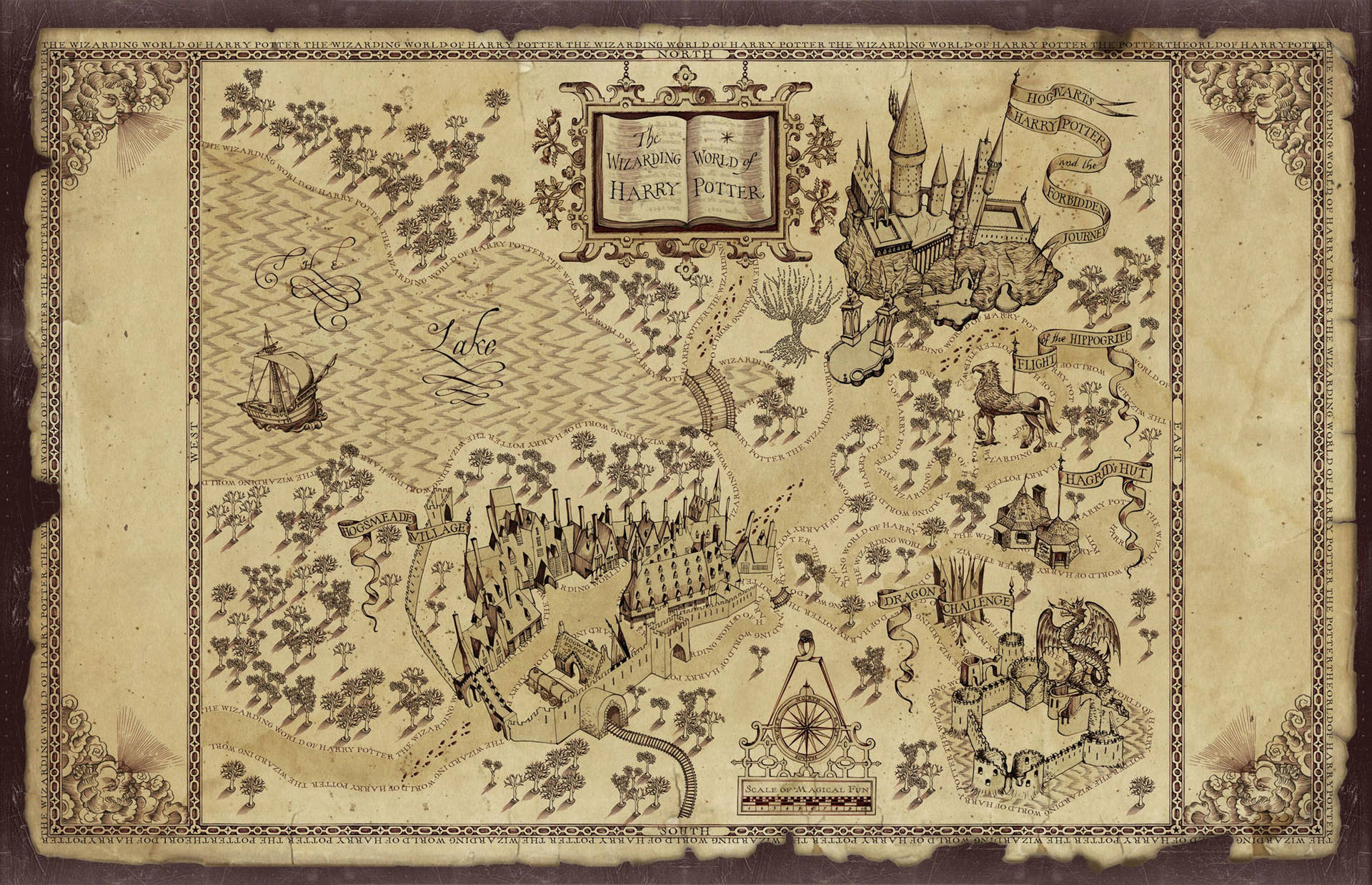 Hogwarts Map Harry Potter Desktop Wallpaper
