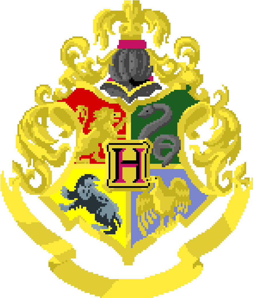 Hogwarts School Crest Pixel Art PNG