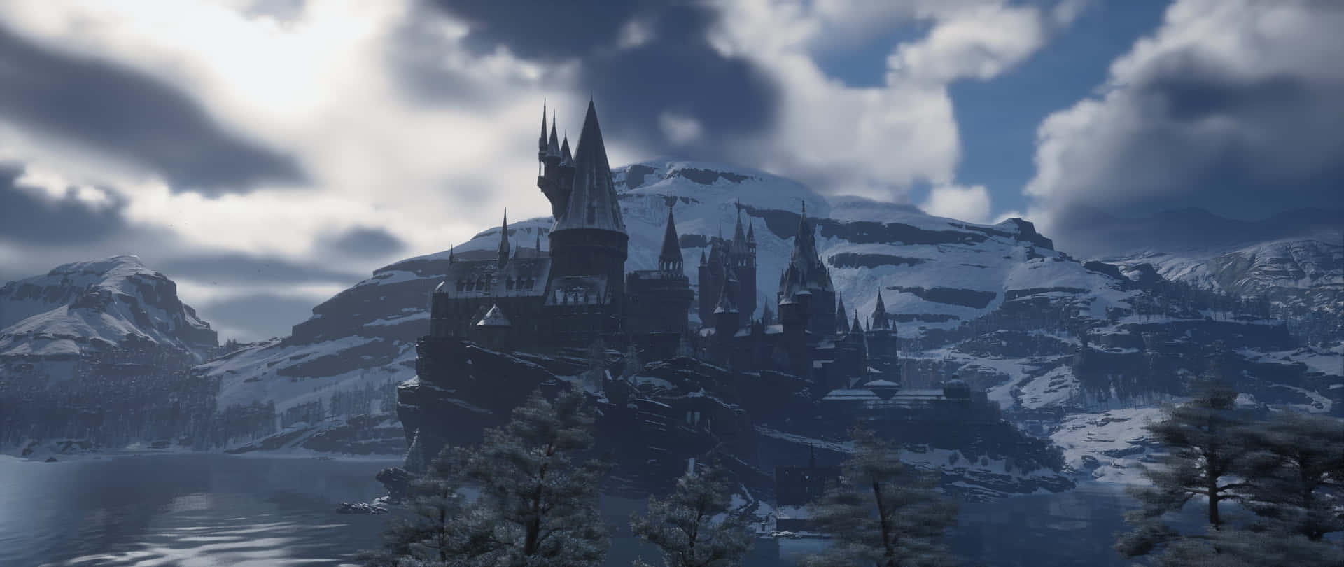 Hogwartsin Winter Landscape Wallpaper