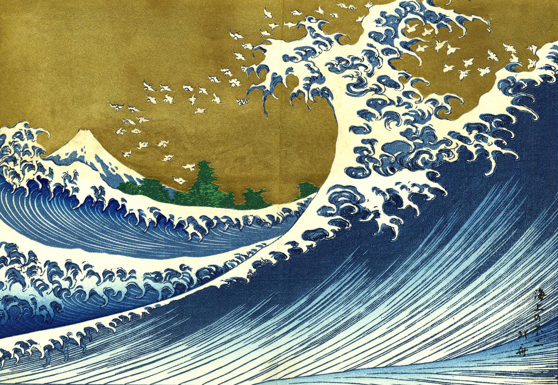 Hokusai Japanese Wave Poster Wallpaper