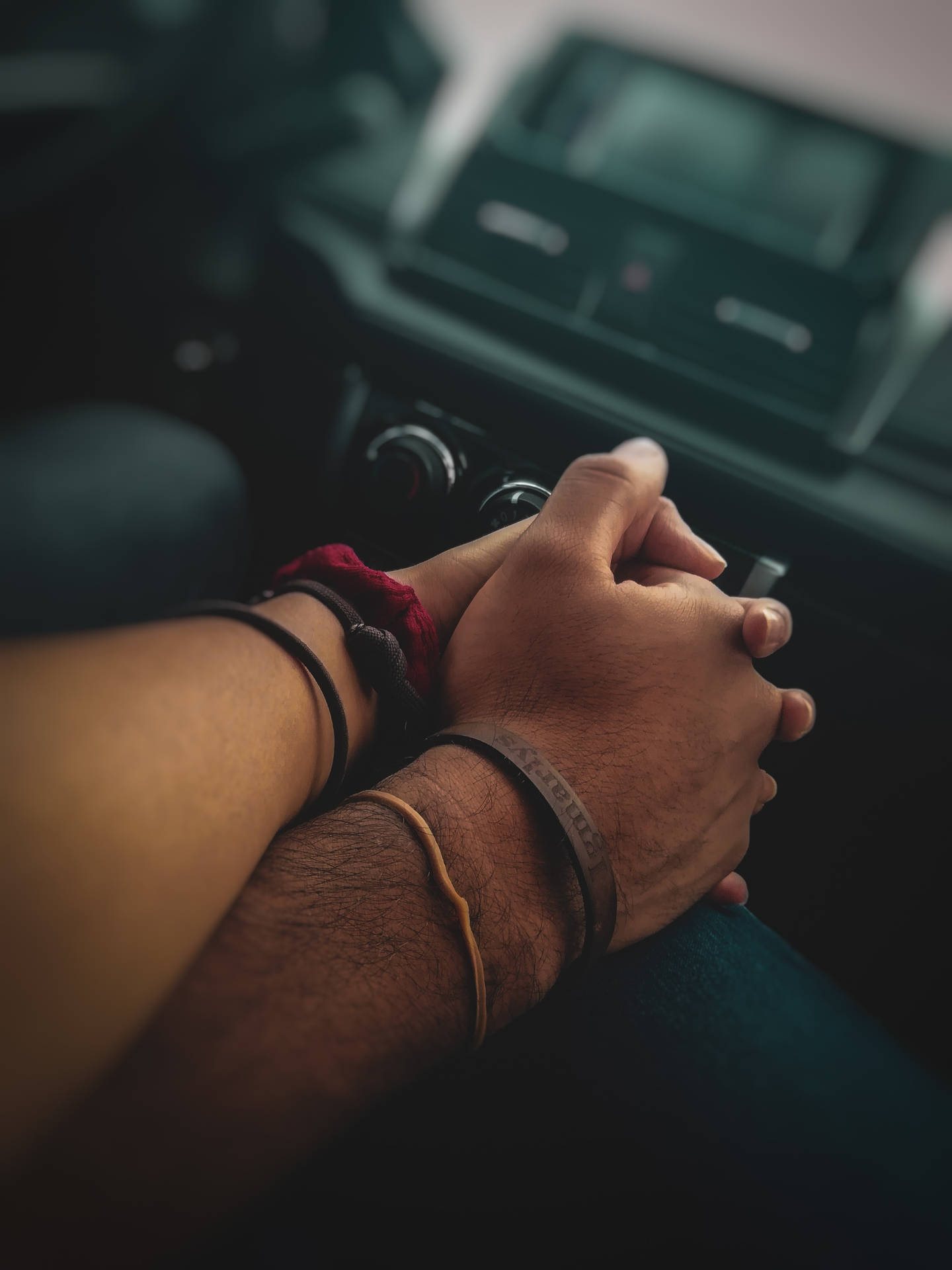 Holding Hands In The Car Wallpaper