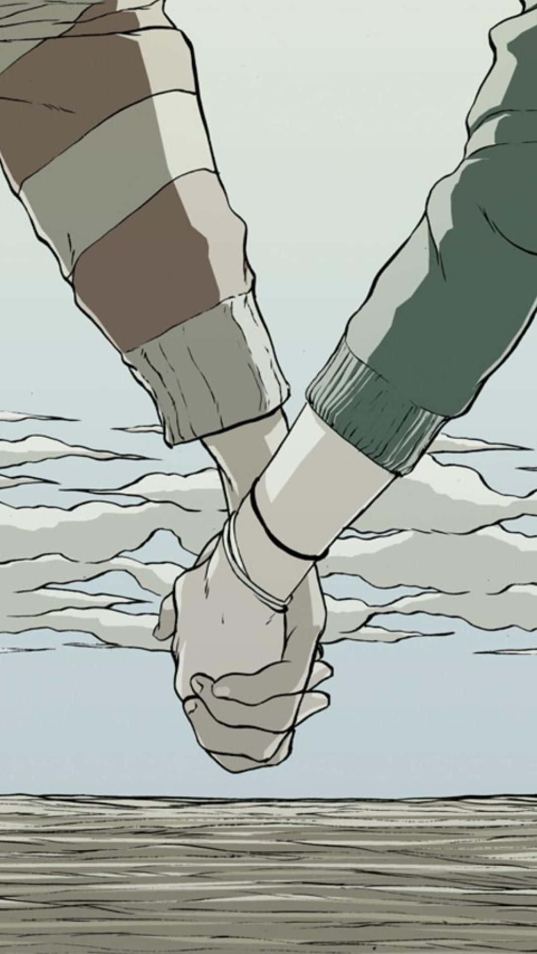 how to draw anime couples holding hands
