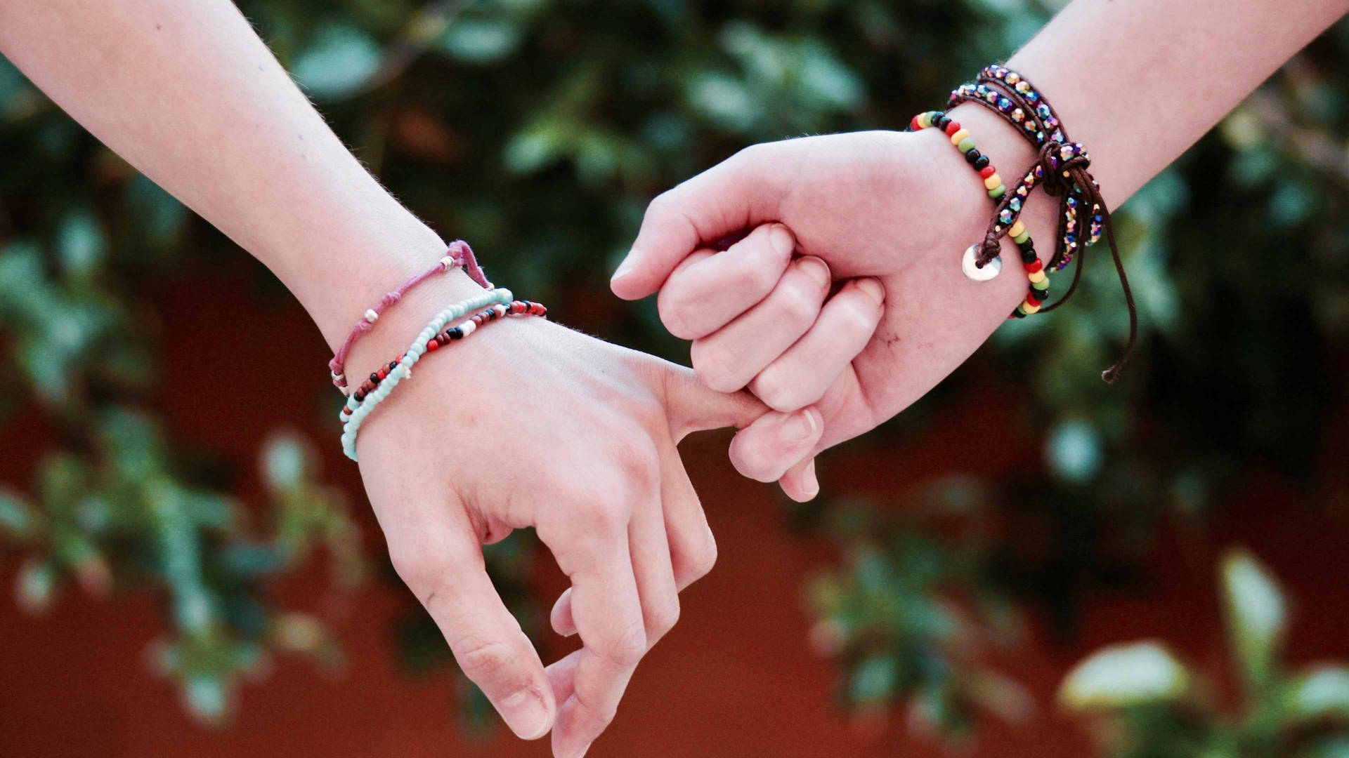 Holding Hands Pinky Promise Gesture Wallpaper
