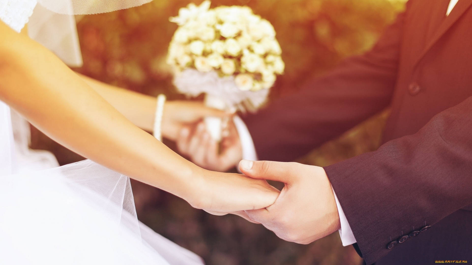 Holding Hands Wedding Photoshoot Wallpaper