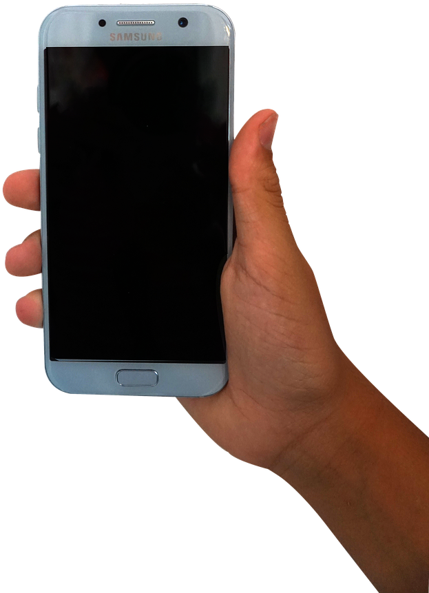 Holding Samsung Smartphone PNG