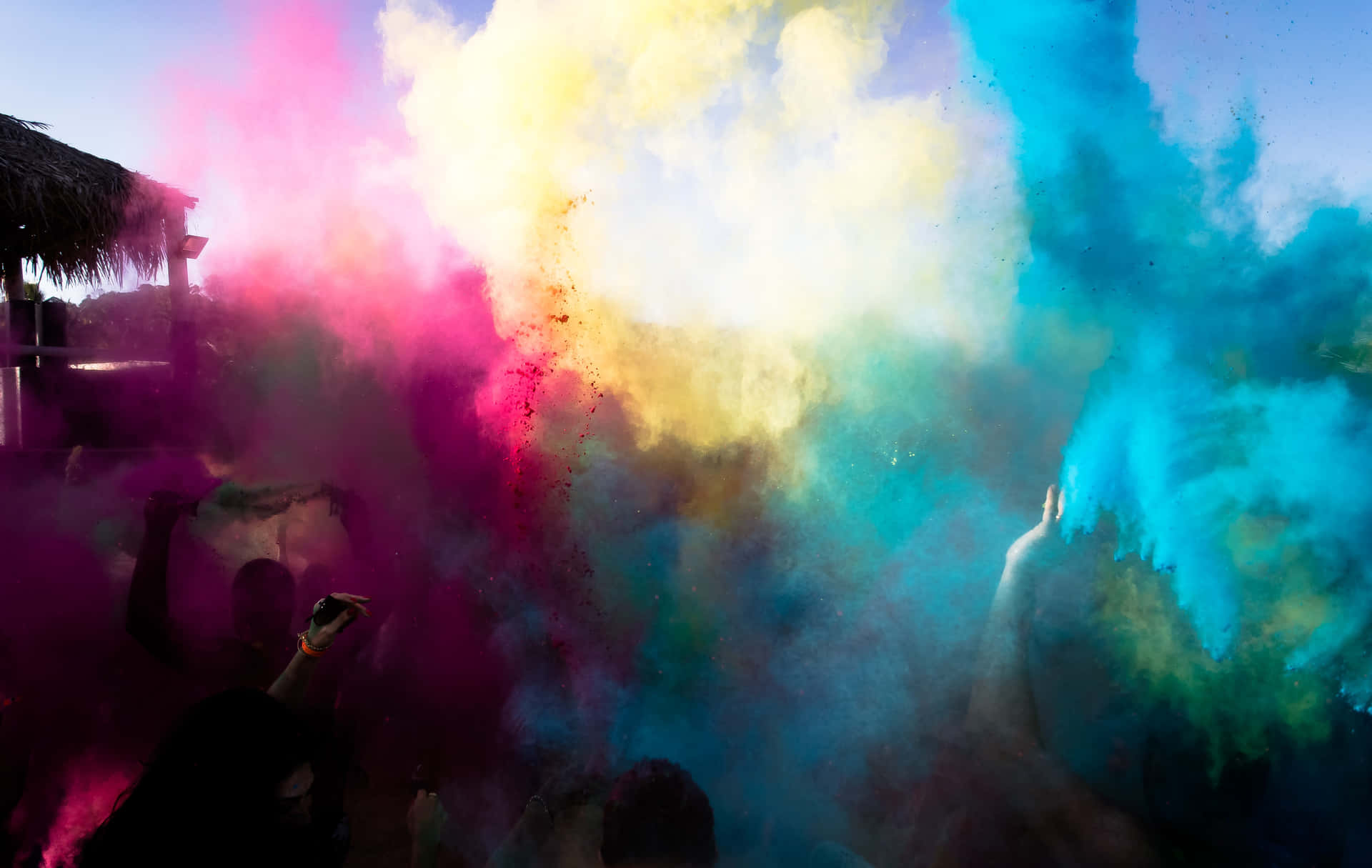 holi powder - a colorful powder that is thrown into the air