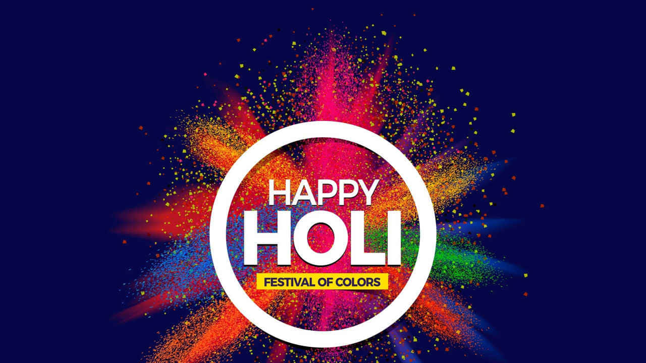 Happy Holi - A Colorful Background With The Word Happy Holi