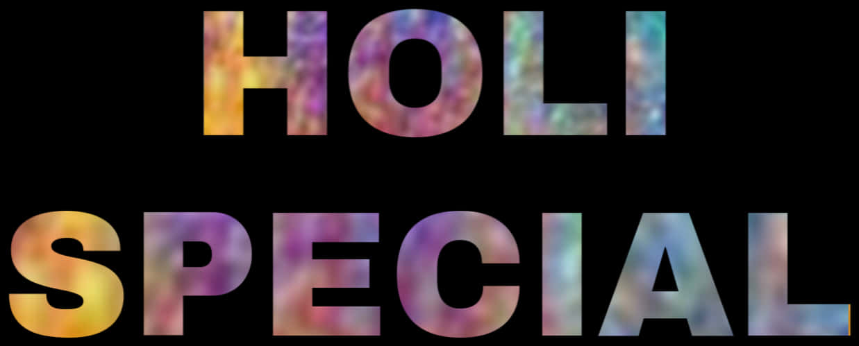 Holi Special Colorful Text Banner PNG