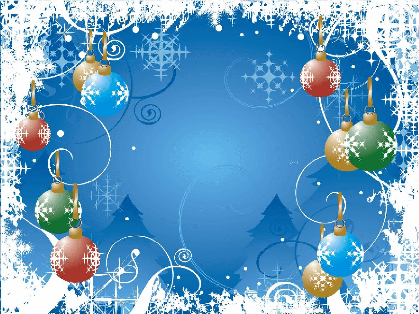 Holiday Balls Snowflakes Art Wallpaper