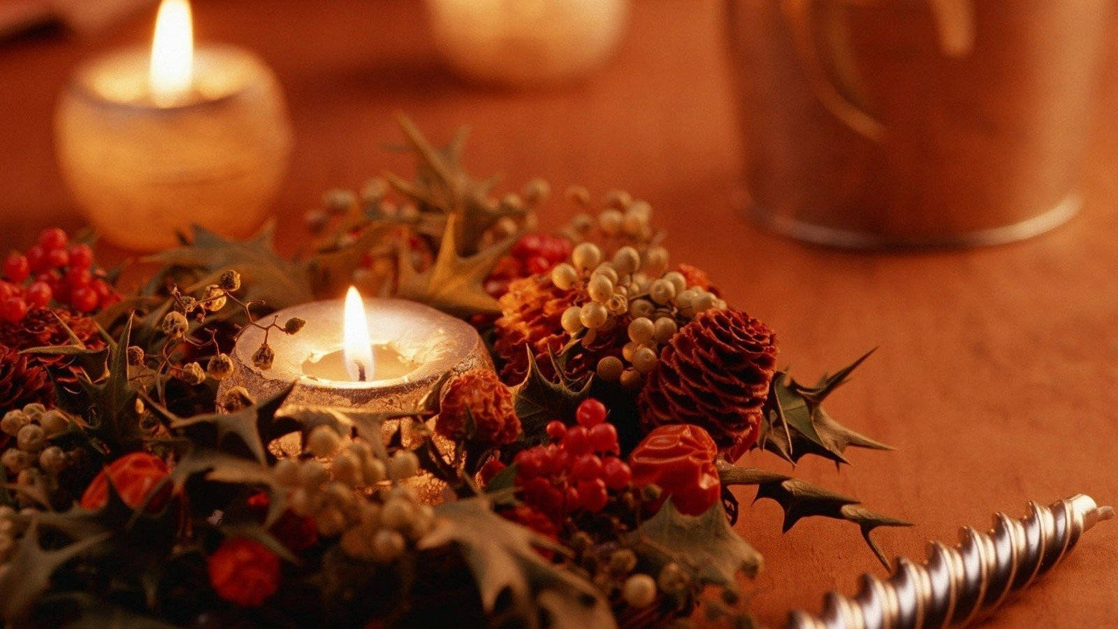 Holiday Candles Full Hd 1600x900 Wallpaper