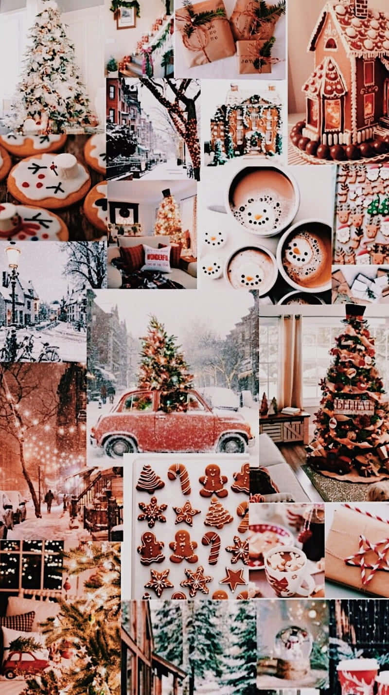 Holiday Collage_ Warm Christmas Vibes Wallpaper