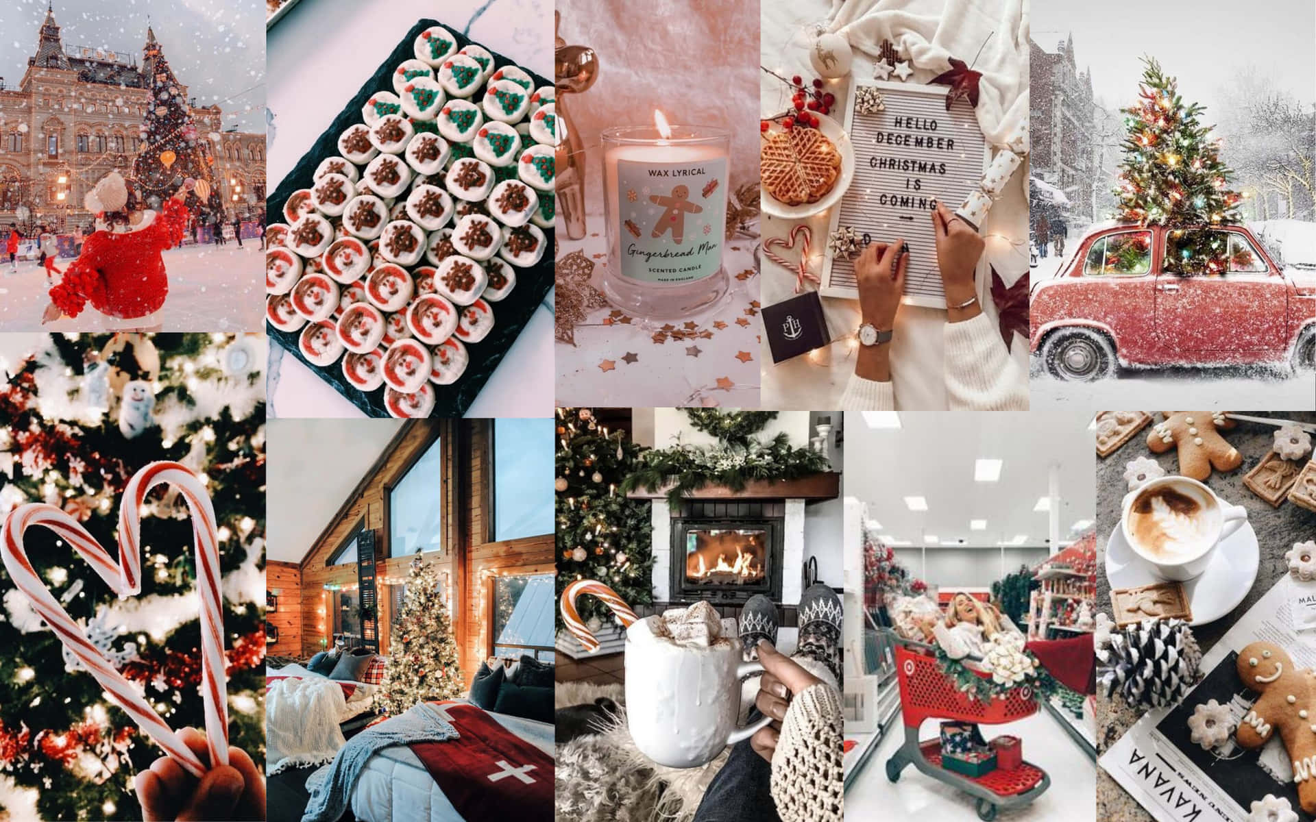 Holiday Collage_ Winter Wonderland Scenes Wallpaper