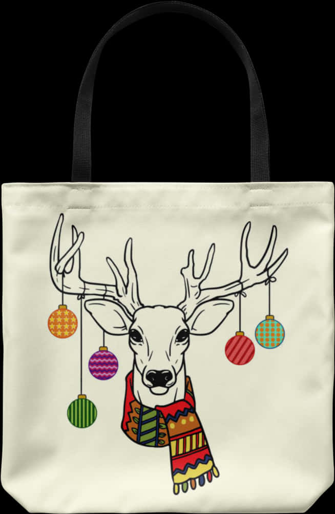 Holiday Deer Tote Bag PNG