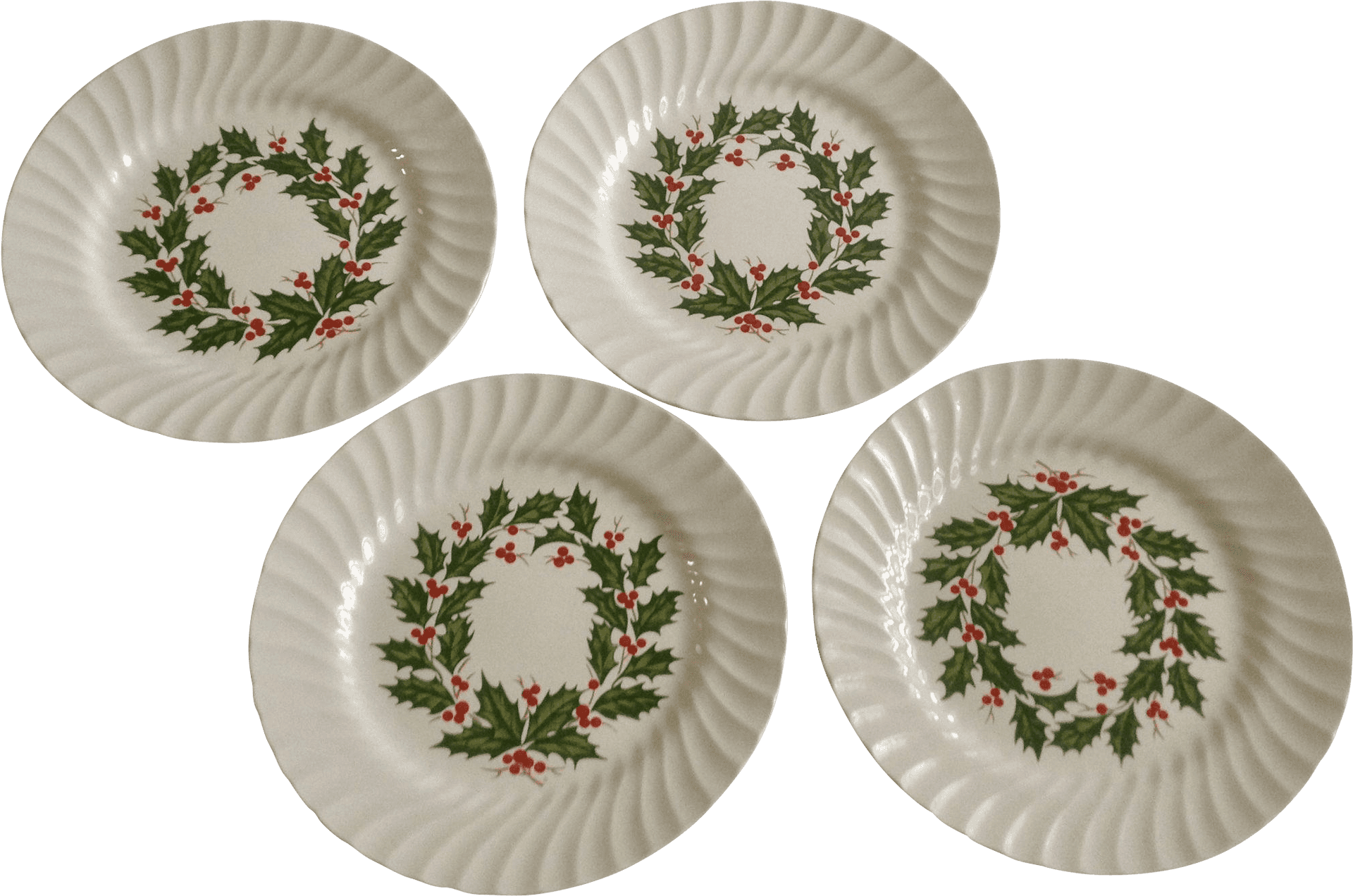 Holiday Dinner Plates Set PNG