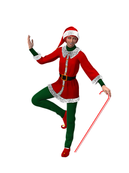 Holiday_ Elf_ Costume_ Pose PNG