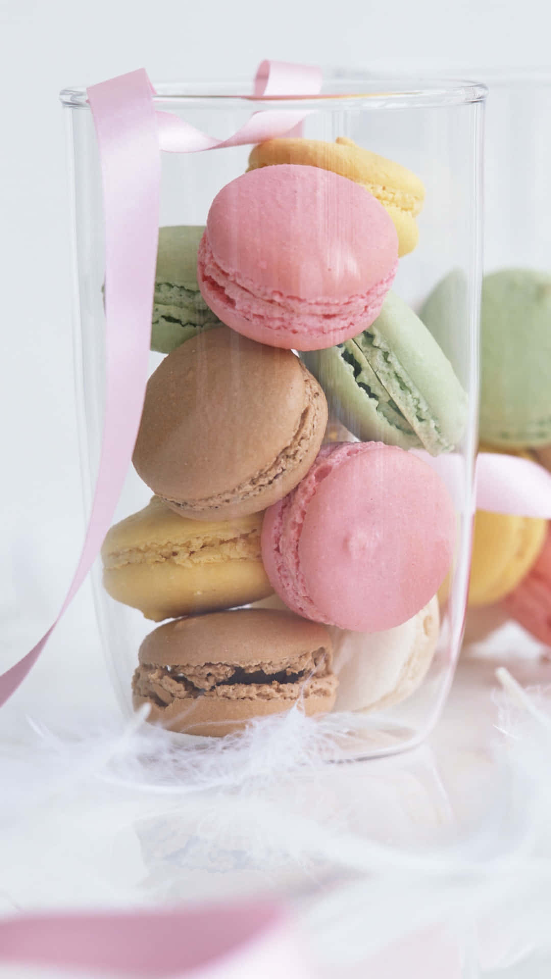 Holiday Gift Macaron In A Tall Glass Wallpaper