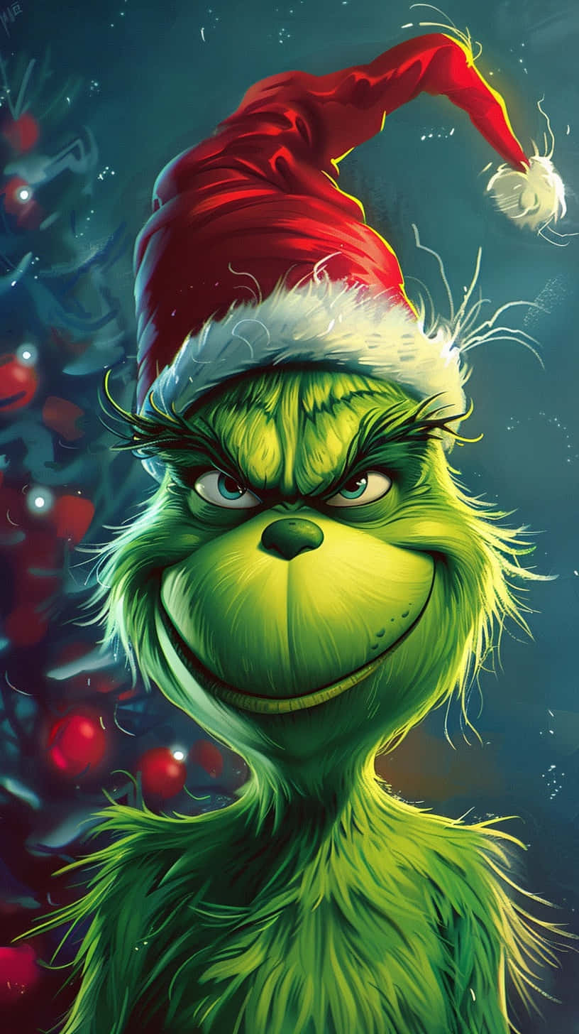 Holiday Grinch Smirk Wallpaper