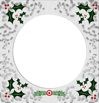 Holiday Holly Frame PNG
