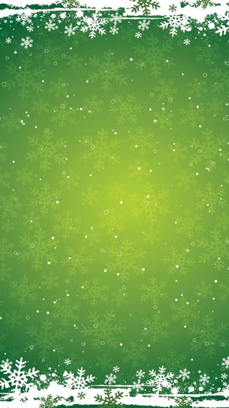 Grünesweihnachtsästhetik-weihnachtsmotiv Für Das Iphone. Wallpaper