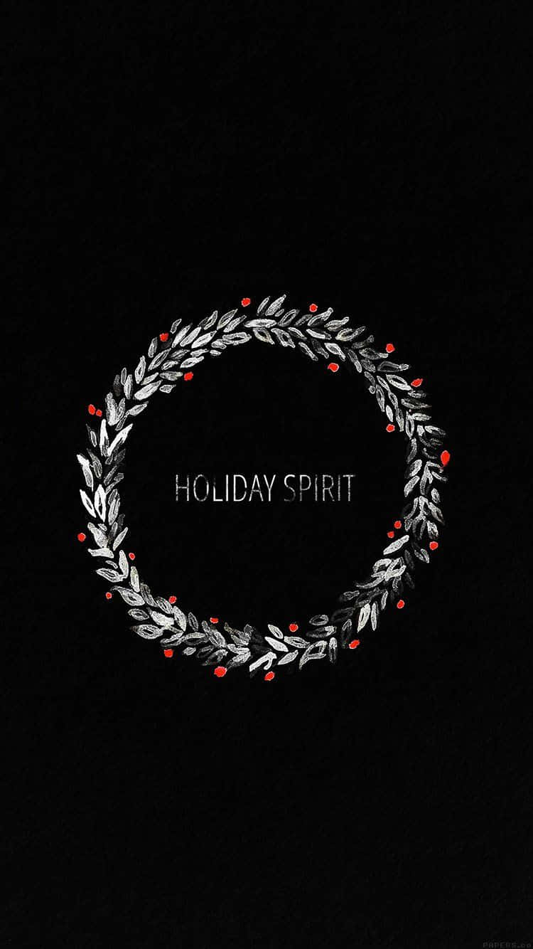 Christmas Wreath Holiday iPhone Wallpaper