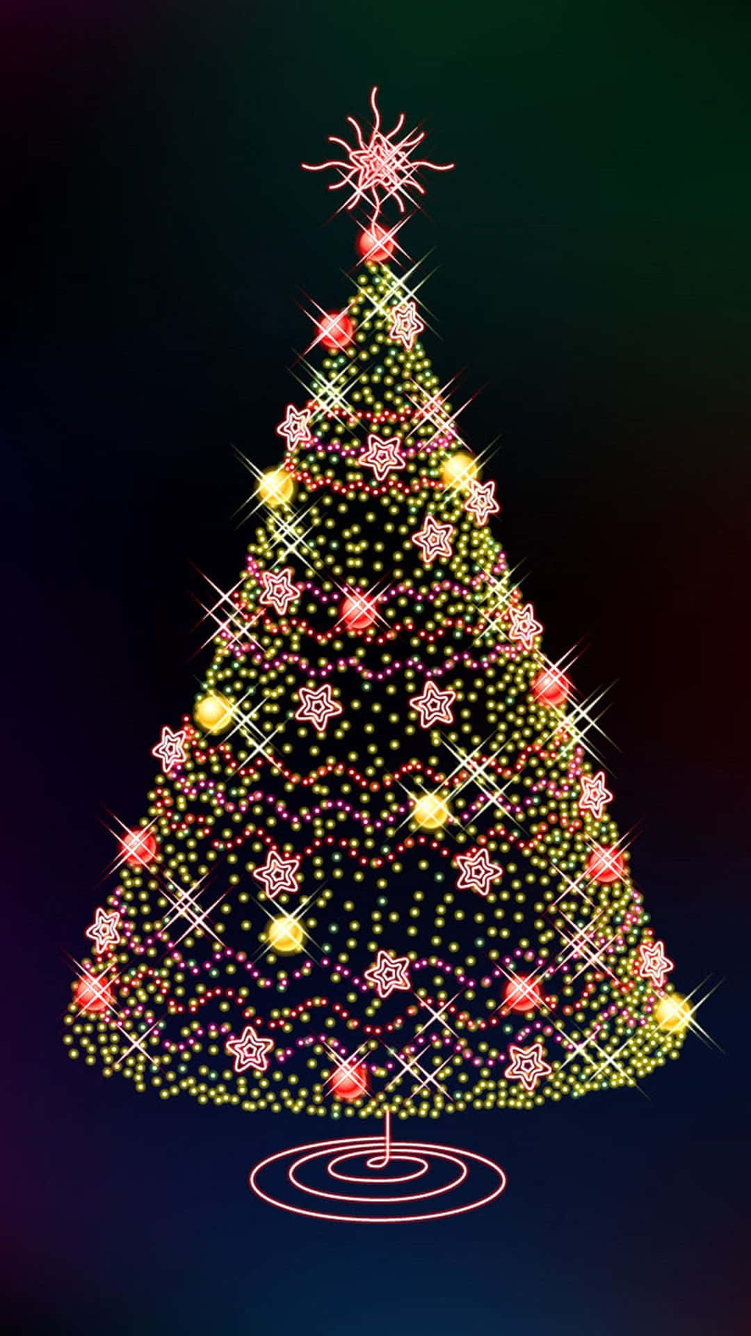 Colorful Christmas Tree Holiday iPhone Wallpaper