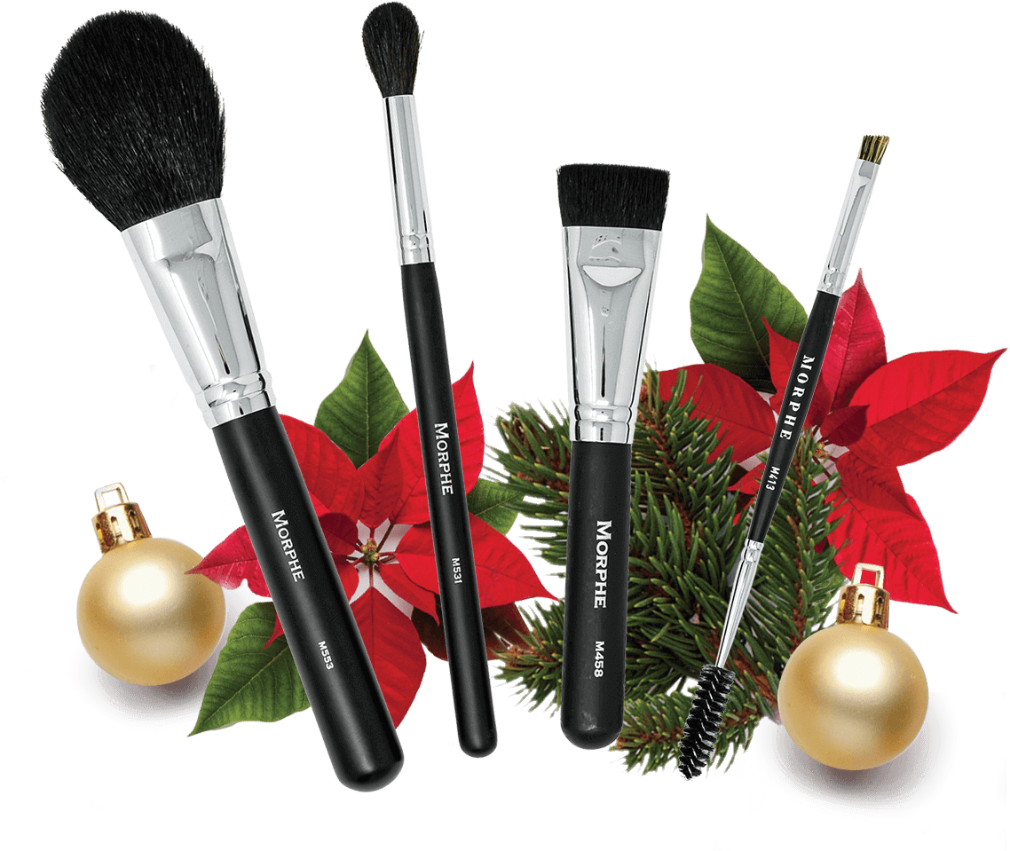 Holiday Makeup Brushes Set PNG