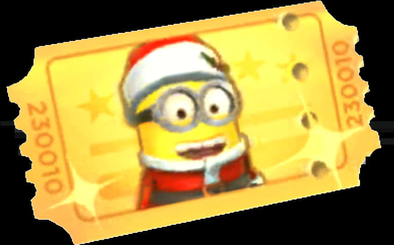 Holiday Minion Ticket PNG