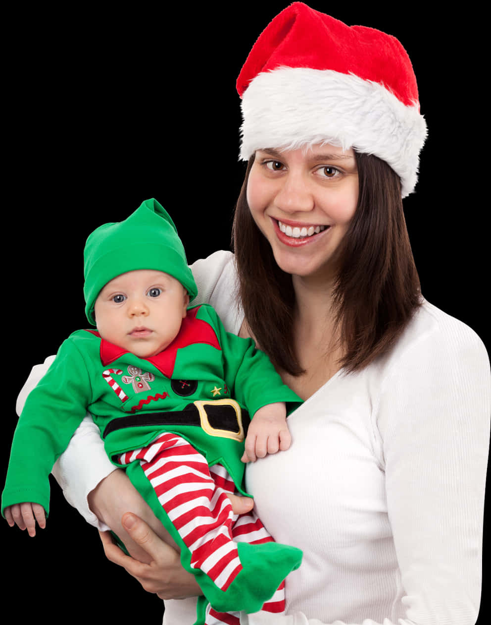 Holiday Momand Baby Elf Costumes PNG