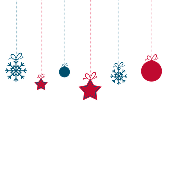 Holiday Ornaments Hanging Black Background PNG