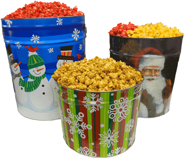 Holiday Popcorn Tins Variety PNG