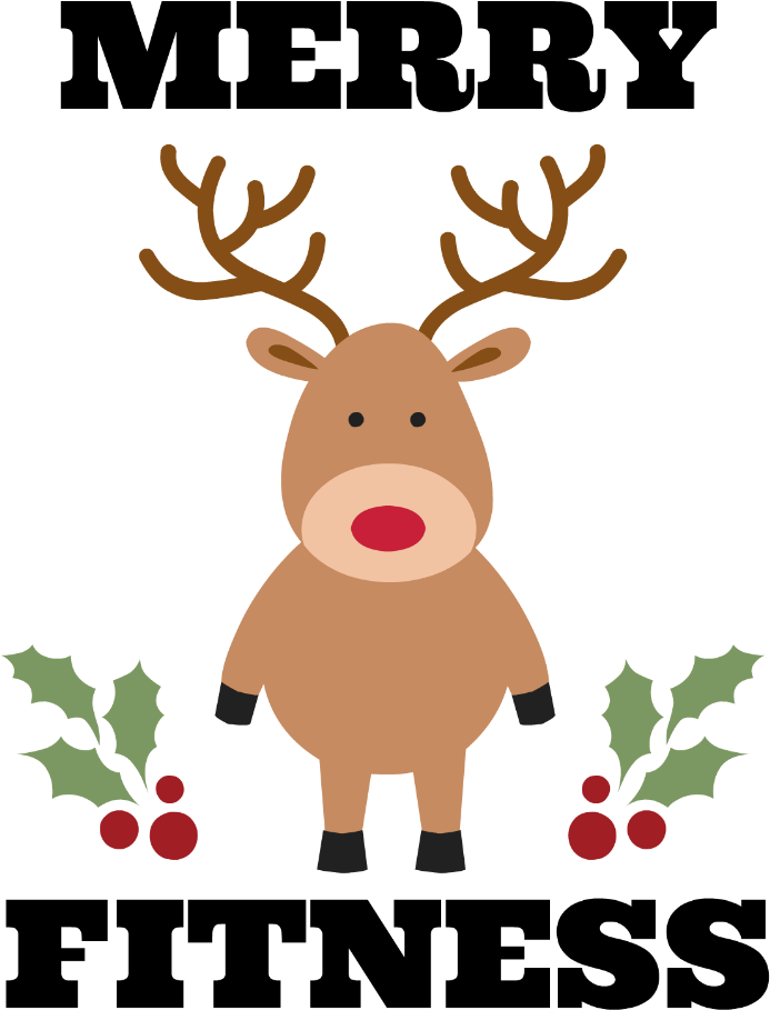 Holiday Reindeer Fitness Graphic PNG