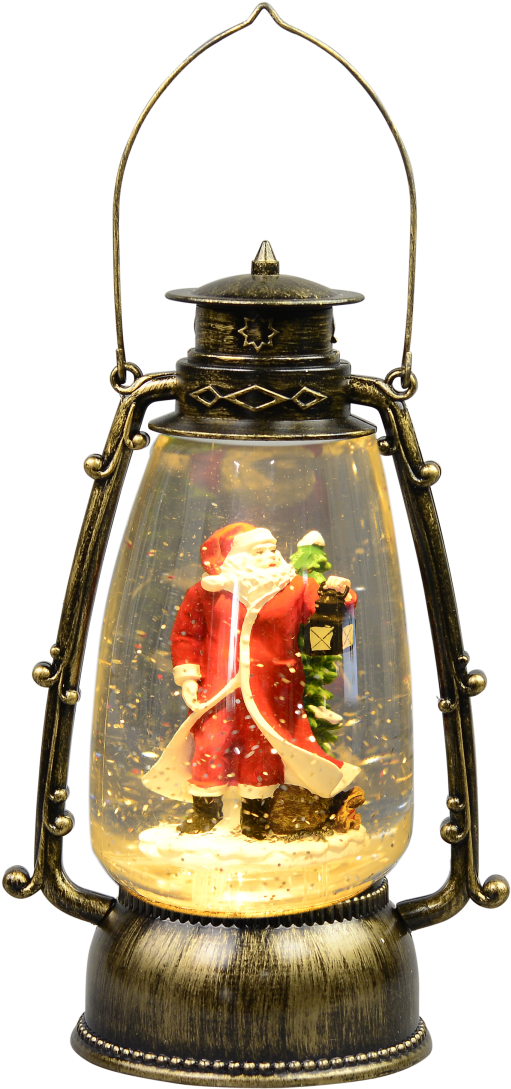 Holiday Santa Snow Globe Lantern PNG