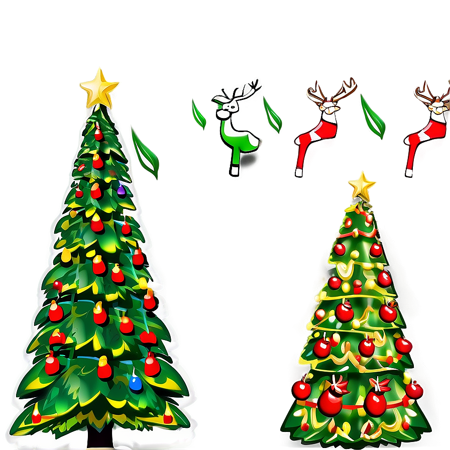 Holiday Season Cartoon Tree Png 06132024 PNG