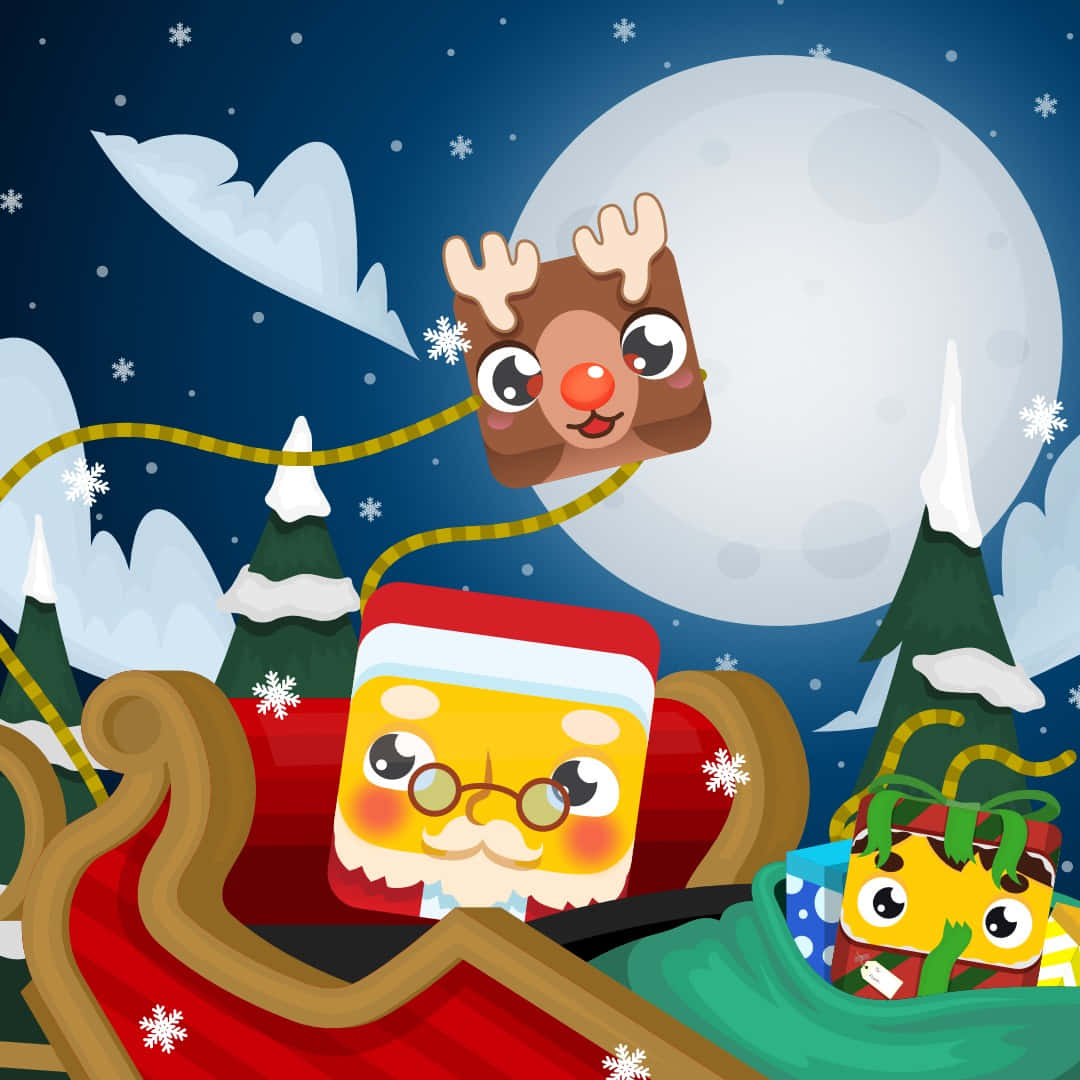 Holiday Sleigh Ride_ Blooket Characters Wallpaper
