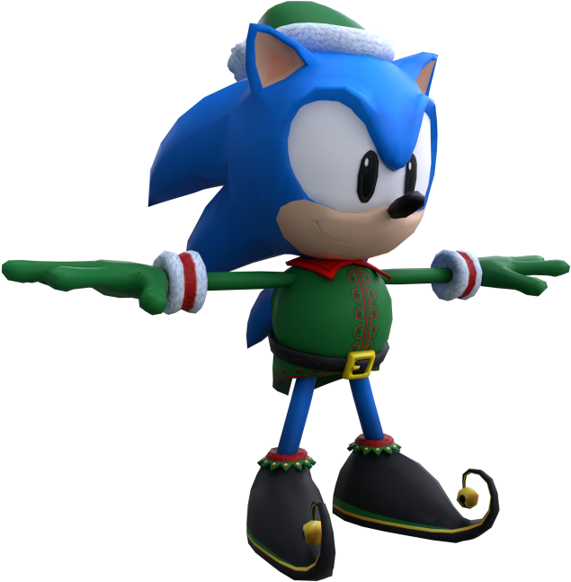 Holiday Sonic Character Render PNG