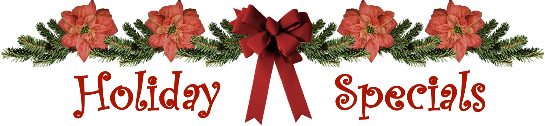Holiday Specials Bannerwith Red Bow PNG