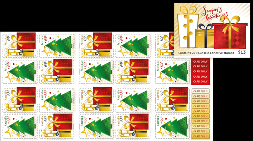 Holiday Stamp Collection Sheet PNG