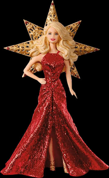 Holiday Star Barbie Doll PNG