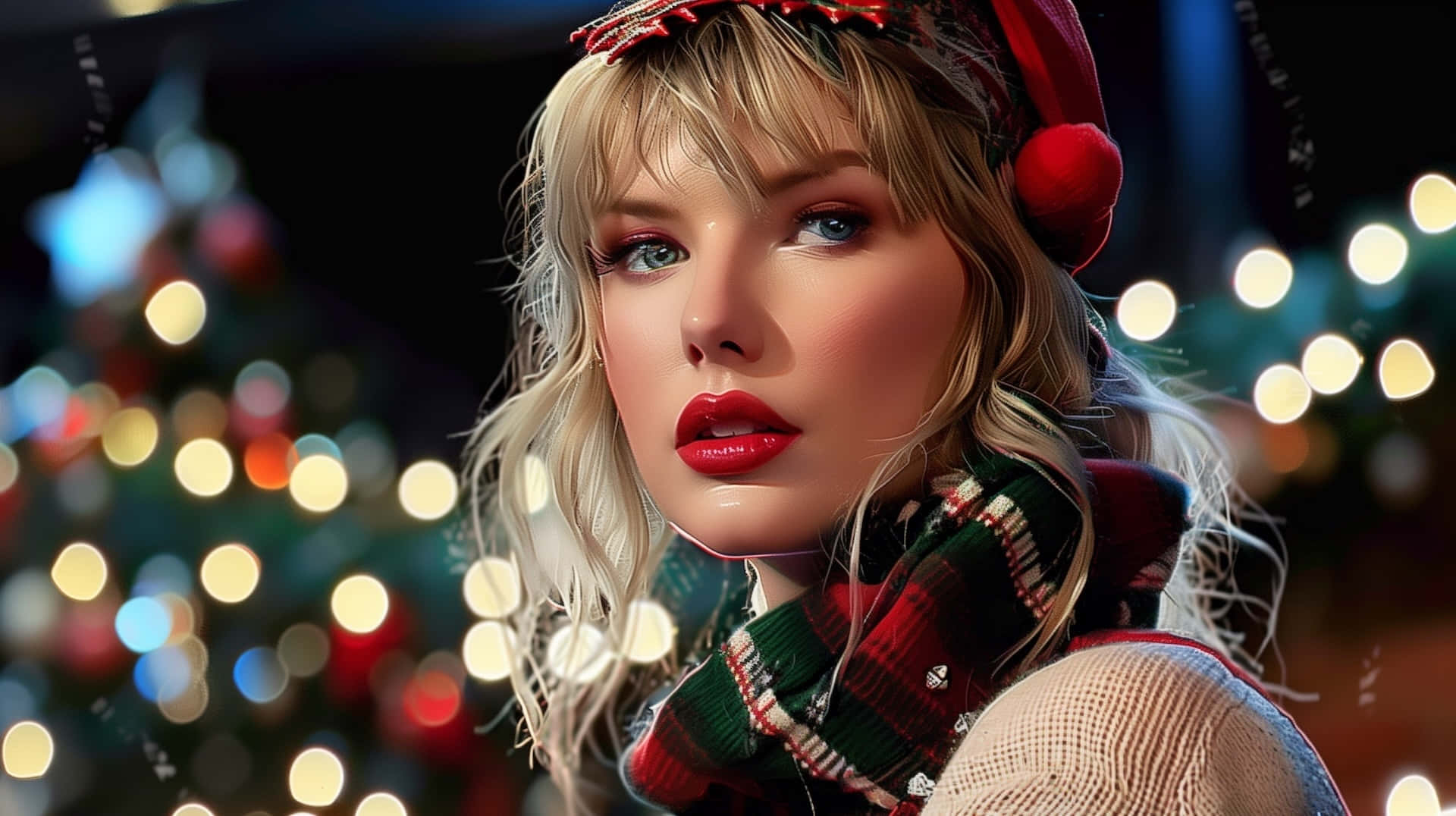 Holiday Styled Portrait Taylor Swift Wallpaper