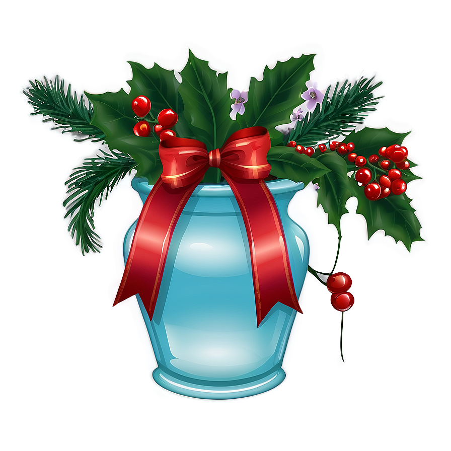 Holiday Themed Flower Vase Png 42 PNG