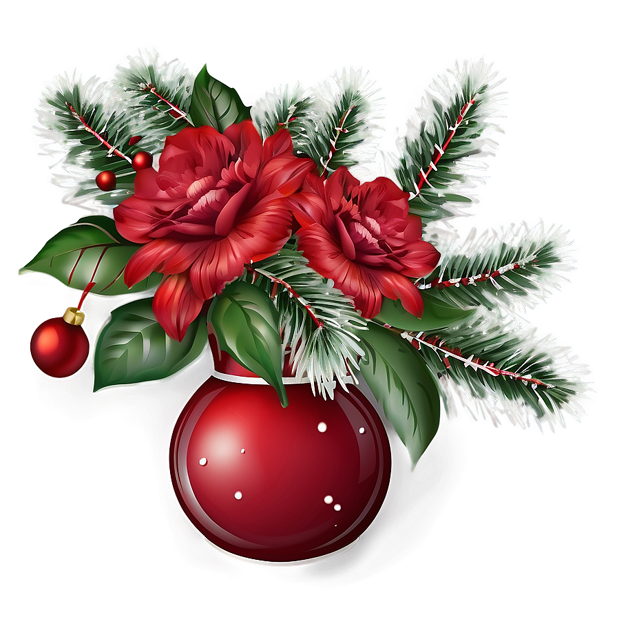 Holiday Themed Flower Vase Png Tql PNG