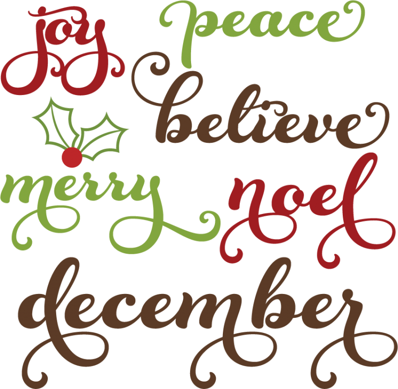 Holiday Words Calligraphy PNG