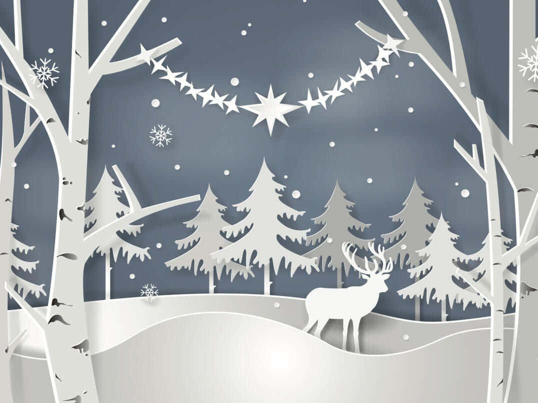 Christmas Reindeer Holiday Zoom Background 1076 x 807 Background