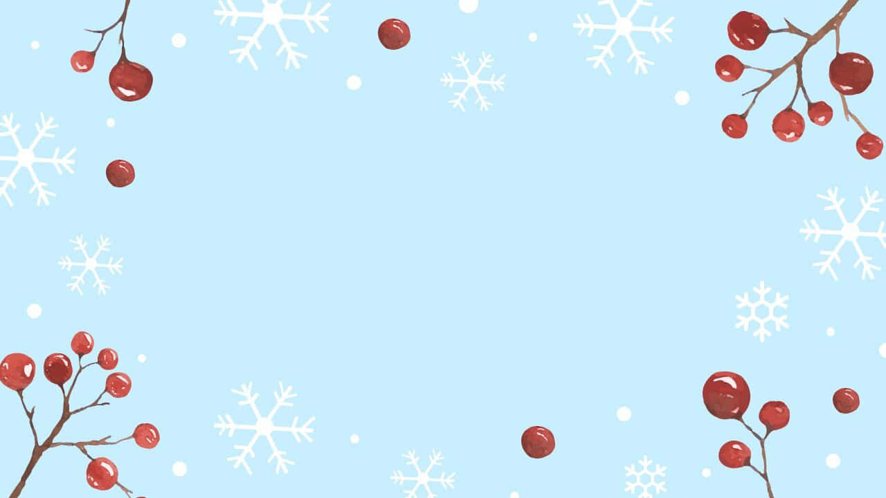 Christmas Red Berries Holiday Zoom Background 1280 x 720 Background