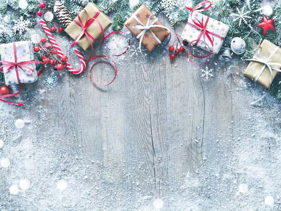Christmas Gifts Holiday Zoom Background 1137 x 853 Background