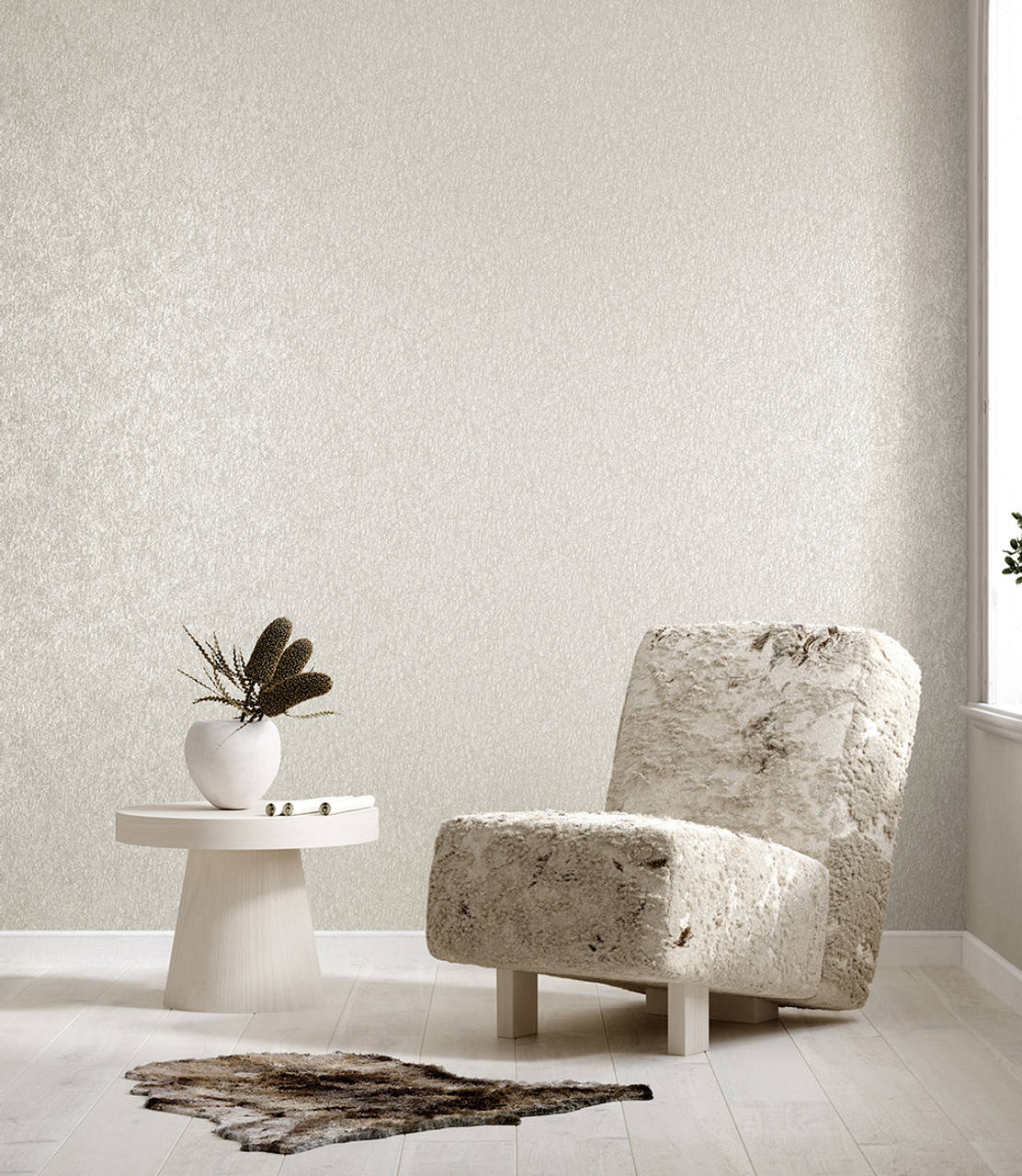 Holistic Textured White Interior Design Wallpaper