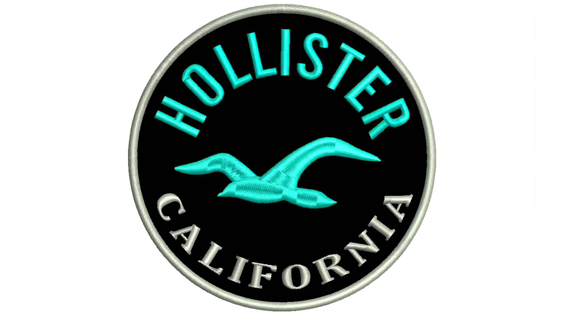 Hollister Stitched Turquoise Logo Wallpaper