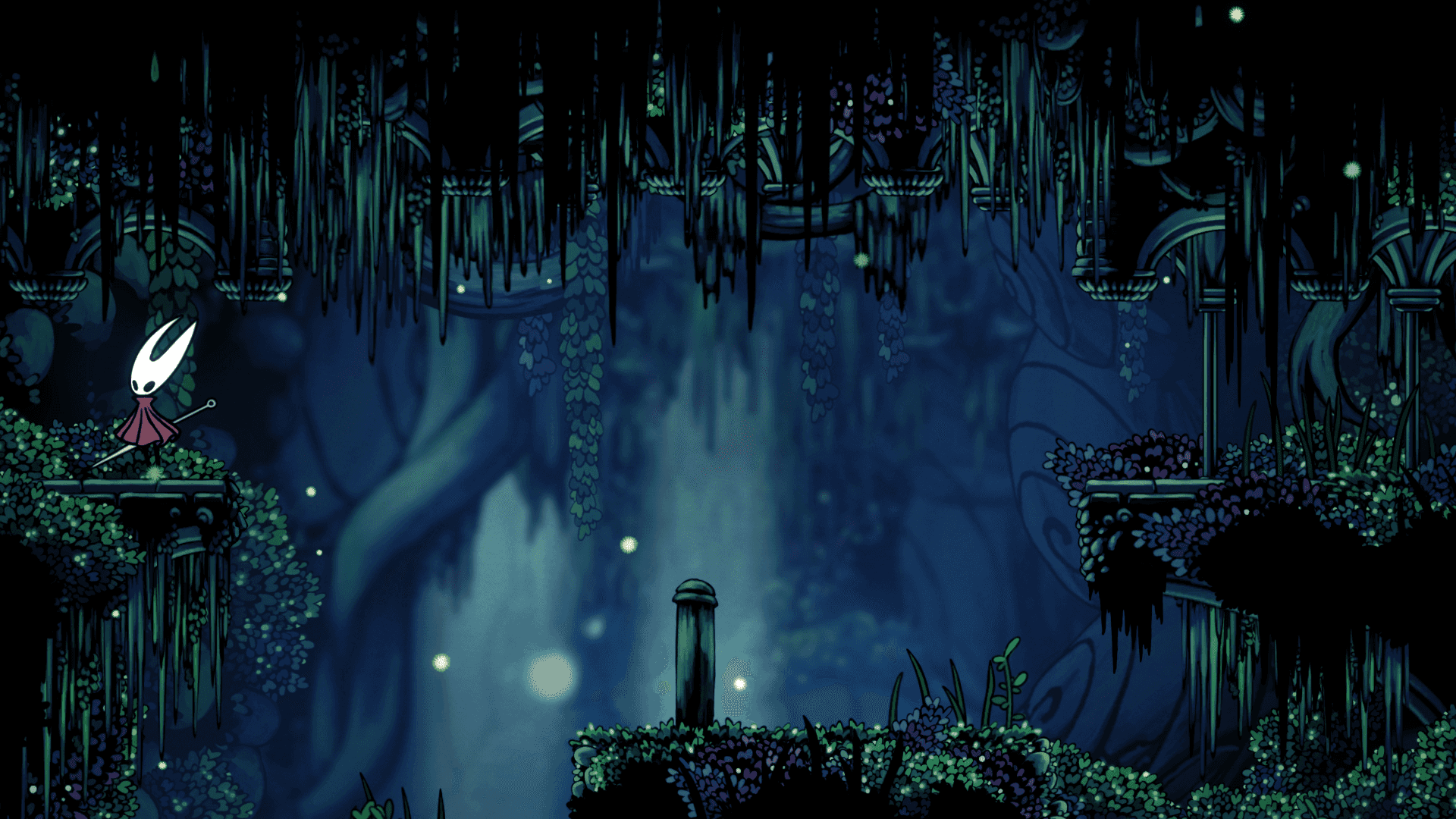 A Game With A Character In A Dark Forest