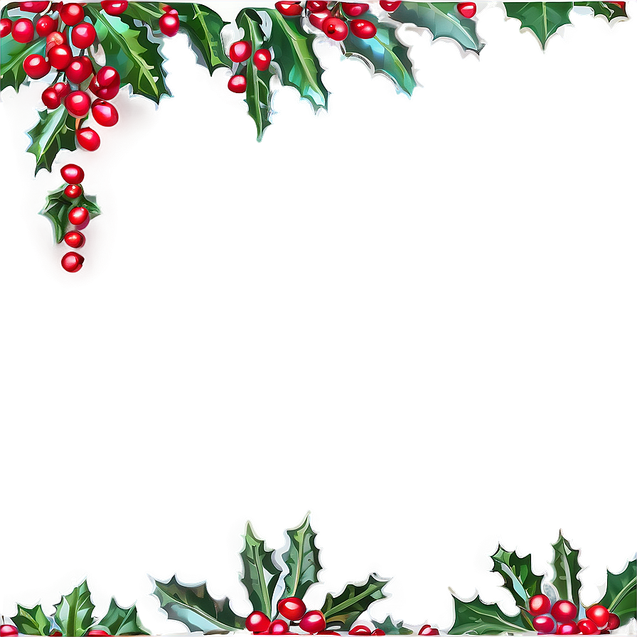 Holly And Berries Holiday Border Png 38 PNG